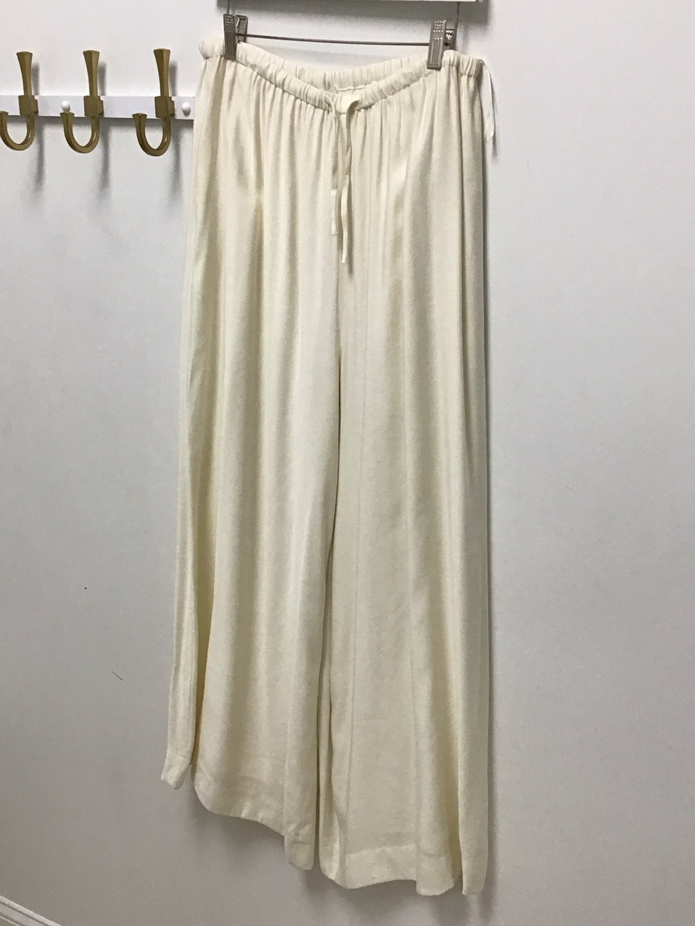 Lucy Paris Cream Wide Leg Drawstring Pants